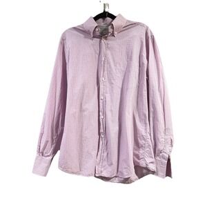Brunello Cucinelli Pink Striped Button Down Shirt Cotton- Large